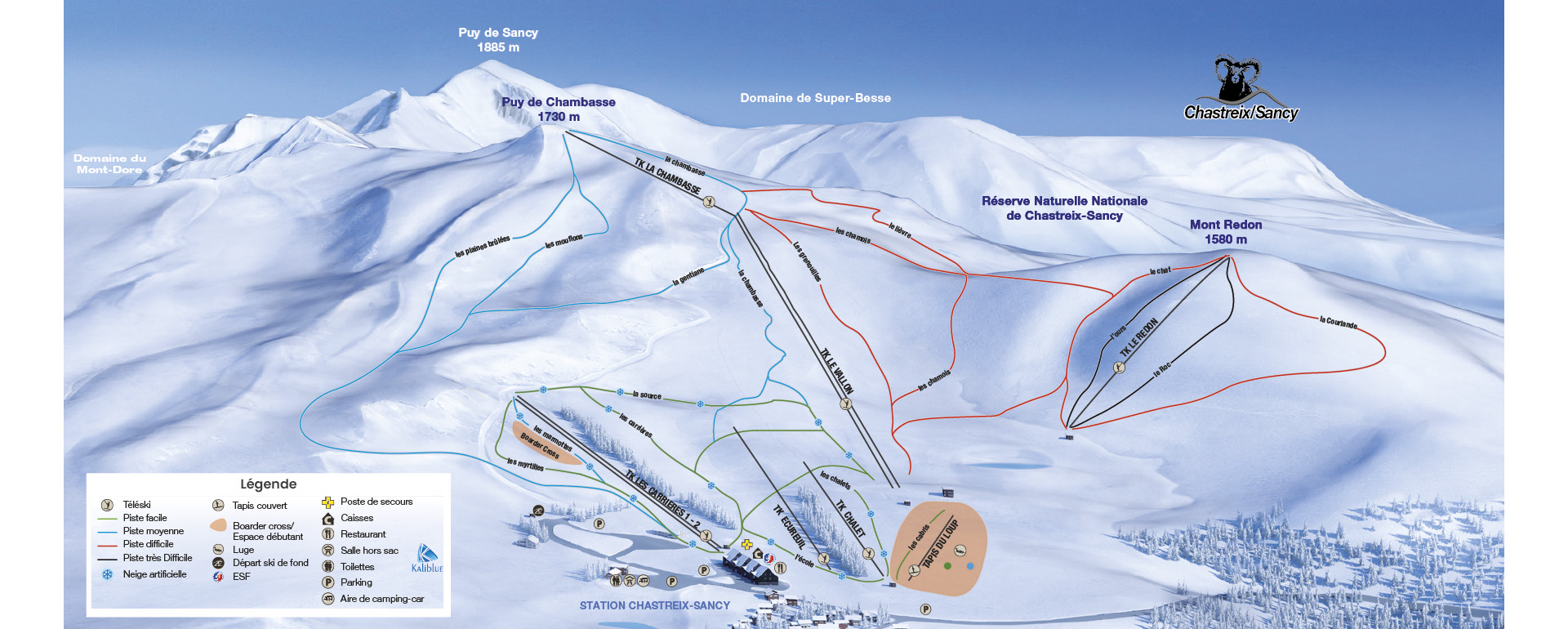 Downhill ski map Chastreix-Sancy resort